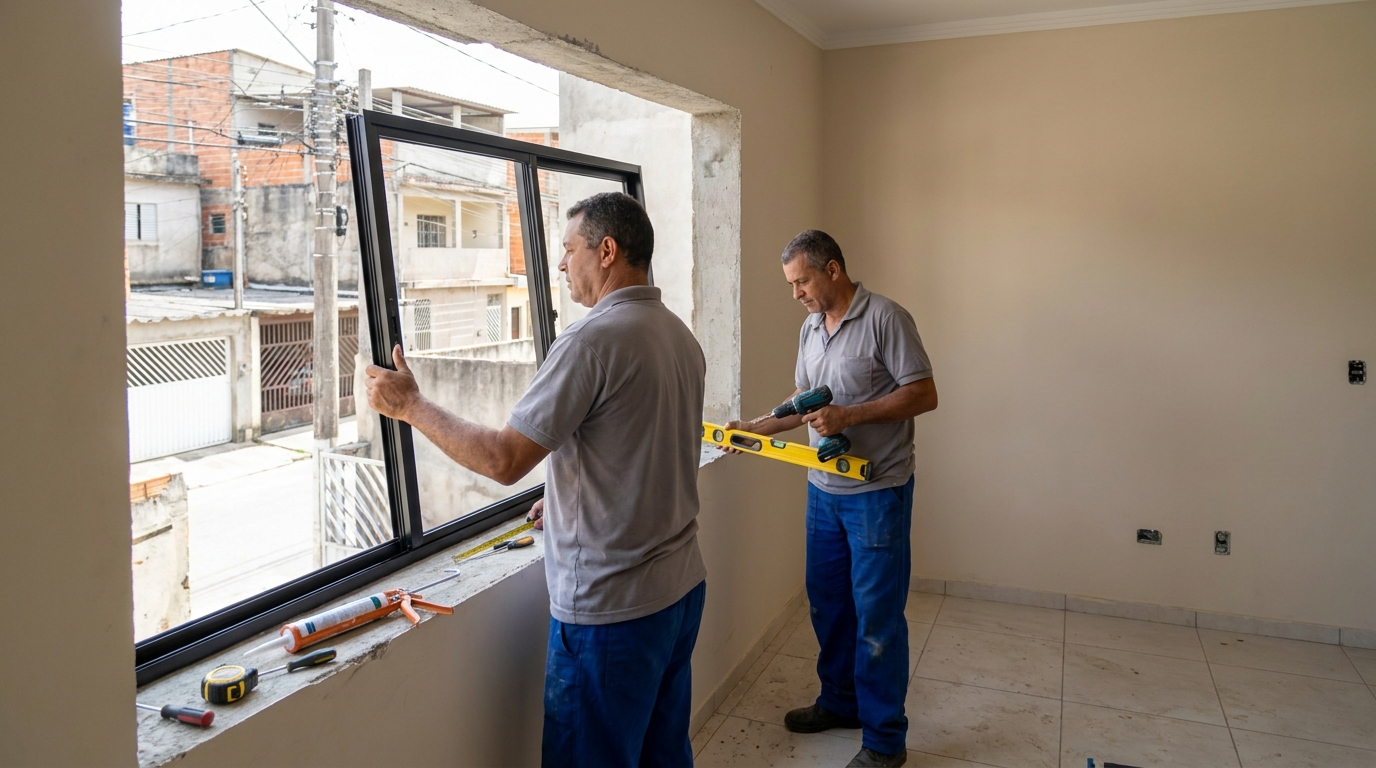 Esquadria de alumínio com vista para rua em Anápolis-GO